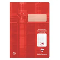 Clairefontaine 25x Schulheft DIN A4, 32 Blatt, Lineatur kariert 5x5mm Rot 331628C