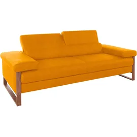 W.Schillig Couch Leder 3-Sitzer Gelb