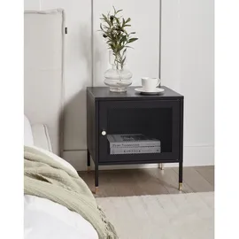 Beliani Nachttisch Schwarz, Gold, Metall, 45x50x35 cm, Schlafzimmer, Nachttische