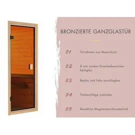 Karibu Fasssauna Quadro 0 inkl. 3,6 kW Ofen + int. Steuerung