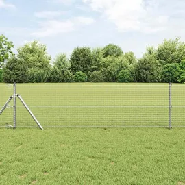 vidaXL Geschweißter Drahtzaun 0,5 x 50 m Silber/Stahl