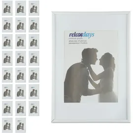 Relaxdays Bilderrahmen weiß A4 24 St.