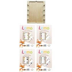 Lemo Lernspielzeug Starterset ab 3 Jahren: Holzrahmen und 3 Kartensätzen (Sparset)