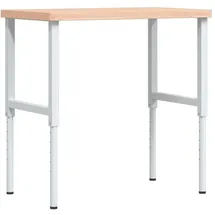 vidaXL Werkbank 100x60x73-99,5 cm Massivholz Buche Rechteckig