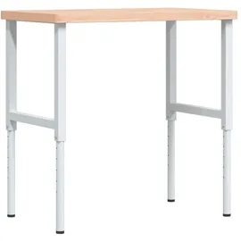 vidaXL Werkbank 100x60x73-99,5 cm Massivholz Buche Rechteckig