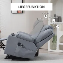 Homcom Fernsehsessel mit Aufstehhilfe Elektrisch, Relaxsessel mit Massagefunktion, Liegefunktion, Ruhesessel mit Becherhalter, Fernbedienung und