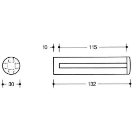 Hewi 477 Glasplattenhalter 477.03.50098 132mm, signalweiß