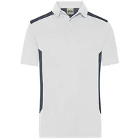 James & Nicholson Herren Workwear Poloshirt Strong in weiß/grau,