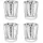 Partydeco Teelichthalter 4er Set Glas Silber