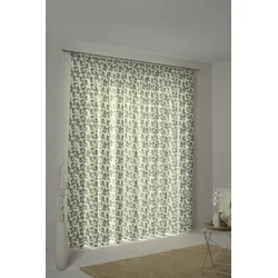 Vorhang ADAM "Good Old Days" Gr. 1, grün, B:145cm H:145cm, Jacquard, Baumwolle (Bio-Baumwolle), Gardinen