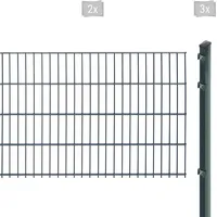 Arvotec Doppelstabmattenzaun 4 m x 83 cm Grau/Kunststoff