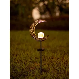 NORTHPOINT LED Solar Gartenstab Solarstecker Außenbereich mit Dämmerungssensor Mond