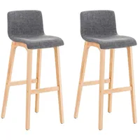 CLP 2er Set Barhocker Hover Stoff Natura hellgrau