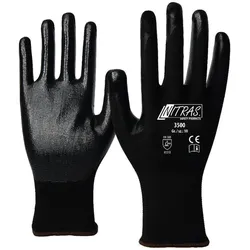 AS Arbeitsschutz Arbeitshandschuhe | Nitras Nylonhandschuhe | schwarz  | Gr. 8