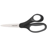 Fiskars Schülerschere, für Kinder ab 12 Jahren, Rechtshändig, SoftGrip, Gesamtlänge: 18 cm, Edelstahl-Klingen, Glitzerndes Schwarz, 1067859