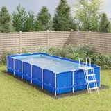 vidaXL Pool-Bodentuch Hellgrau 750x370 cm Polyester Geotextil
