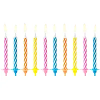 Partydeco Geburtstagskerze 10 St. Bunt gemischt