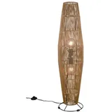 Reality Leuchten LED Stehlampe, Dimmfunktion, LED wechselbar, warmweiß, dimmbar Lampenschirm aus Papier, kleine Boho Korb-lampe Ecke, H 103cm beige