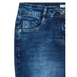 Cecil Loose-fit-Jeans CECIL, Damen, Gr. 34, dunkelblau wash, Jeans, 78% Baumwolle, 20% Polyester, 2% Elasthan, unifarben, kurz, Jeans, 5-Pocket-Style, Topseller