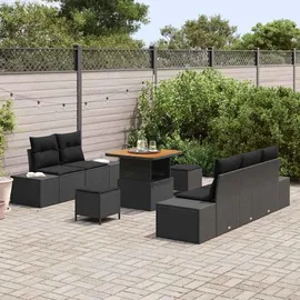 vidaXL Garten-Lounge-Set 8-tlg. schwarz