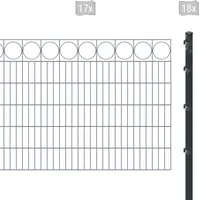 Arvotec Doppelstabmattenzaun »ESSENTIAL 120 zum Einbetonieren "Ring" mit Zierleiste«, Zaunhöhe 120 cm, Zaunlänge 2 - 60 m 30817902-0 anthrazit H/L: 120 cm x 34 m