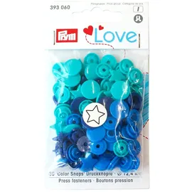 Prym 393060 Sternform Color snaps Prym Love Druckknopf Color KST 12,4mm blau/türkis/marine
