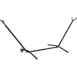 Hängemattengestell, Stabiler, Epoxidbeschichteter Metallrahmen, 6-fach Höhenverstellbar, Schwarz, Maße: 290 X 120 X 115 Cm (l X B X H)