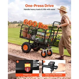 Vevor Bollerwagen 36V 432Wh Elektro Gartenwagen 300 kg Tragkraft