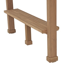 Westmann Holz Seitenablage für Pavillon Devon | Natur | 59x299x96 cm
