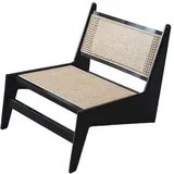 ZYFBD Mid-Century Moderner Rattan-Sessel, Armloses Design, geeignet für Wohnzimmer, Homeoffice, Gästezimmer, Balkon und Terrasse, Kirschholz