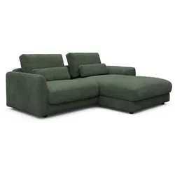 Ecksofa TENKSOM "Polsterecke, L-Form, Eckcouch, mit Federkern, inkl. Kissen", grün, B:225cm H:68cm T:171cm, Sofas, legerer Sitzkomfort zum Entspannen und Verweilen