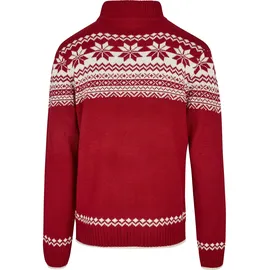 Brandit Textil Norweger Vollreißverschluss Pullover Red S