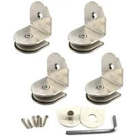 Glasklemme, 8  12 mm, Edelstahl, GlasRegalklemmen, Wandmontage, Glasregal, Re...