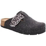 Rohde SOAVE Pantoffel Hausschuh, Schlappen, Clog, Homeslipper mit Plateausohle grau 41 EU