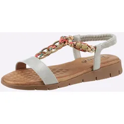 Sandale HEINE, Damen, Gr. 42, bunt (silberfarben, bunt), Synthetik, modisch, Schuhe