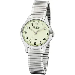 Quarzuhr REGENT, silber (silberfarben, beige), Armbanduhren, Damen, Armbanduhr, Damenuhr, analog, Lederimitat-Armband