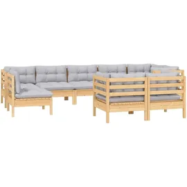 vidaXL Garten-Lounge-Set 9-tlg. grau Kiefer