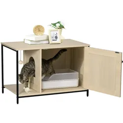 PawHut Katzenklo Spanplatte, Stahl