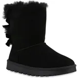 VAN HILL Damen Warm Gefütterte Winter Boots Stiefeletten Kunstfell Schuhe 839832, Farbe: Schwarz, 37 - 37