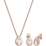 Elli Schmuckset "Set Tropfen Zirkonia Weiß 925 Sterling Silber Rosé vergoldet