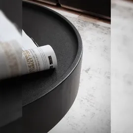 FineBuy Couchtisch rund 60cm Metall schwarz Wohnzimmertisch Alu Sofatisch Beistelltisch