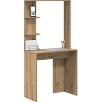 VidaXL Eichen-Schreibtisch Eiche Artisan Holzwerkstoff Standard Regal