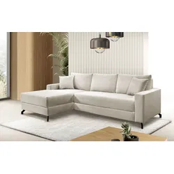 Ecksofa EXXPO - SOFA FASHION, beige, B:247cm H:85cm T:162cm, Sofas, wahlweise mit Bettfunktion, Bettkasten