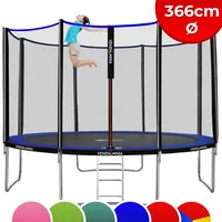 Trampolin Ø 180 244 305 366 427 Outdoor Gartentrampolin Fitness Trampoline - Ø 366 cm - blau
