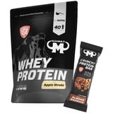 1kg Mammut Whey Protein Eiweißshake - Set inkl. Protein Shaker, Riegel, Powderbank oder Tasse (Apple Strudel, Mammut Protein Bar - Almond Brownie)