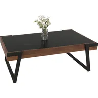 MCW Couchtisch MCW-L89, Sofatisch Wohnzimmertisch, Eisen 43x120x64cm Sinterstein Marmor-Optik