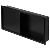 luxebath Wandnische Dusche Edelstahl 25,5x55,5 cm Schwarz