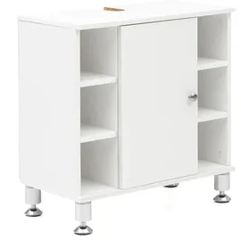 FineBuy Waschbeckenunterschrank Waschtischunterschrank Badezimmermöbel Weiß