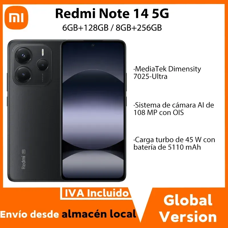 Globale Version Redmi Note 14 5G Smartphone MediaTek Dimensity 7025-Ultra 108MP Kamera 5110mAh Akku 45W 120Hz Xiaomi Mobiltelefon