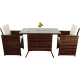 VCM 3-tlg Balkonset Gartenmöbel Set Rattan Raloso